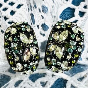 Heidi Daus CLIP ON “Fantasy In Flight” dragonfly earrings EUC